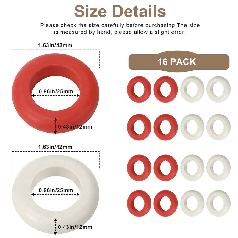 Batator 16 Pack Small Bumper Pool Rubber Rings,Bumper Pool Table Replacement Parts Fit Bumper Pool Table, Brought New Life to Old Hard Bumpers（8 Red and 8 White - Image 2